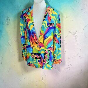 Diversity Vintage 80s 90s Wild Pop Art Geometric Blazer Jacket